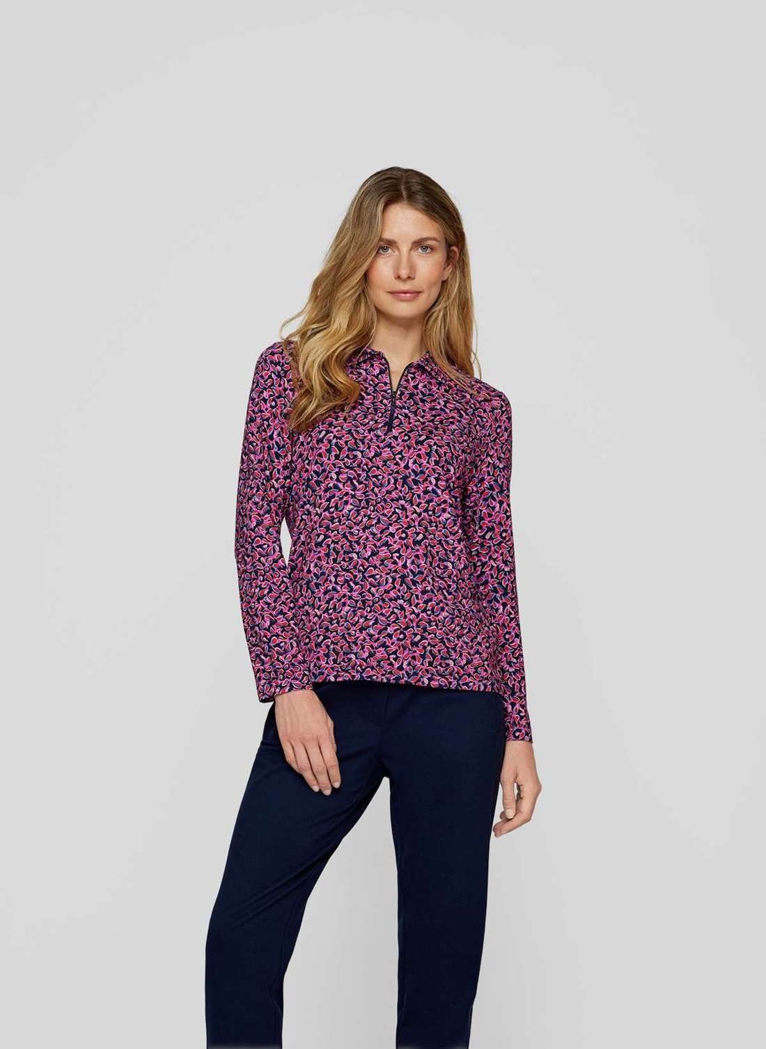 Рубашка с принтом Langarmshirt mit Reißverschluss