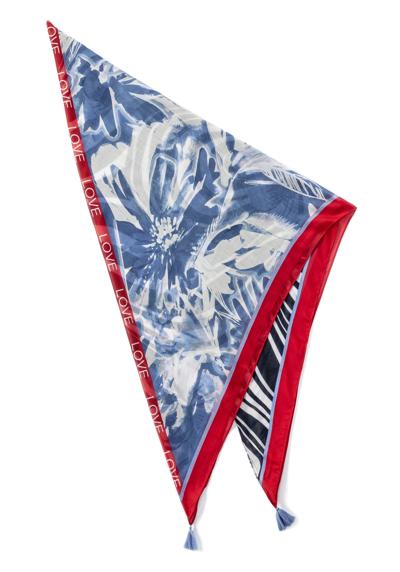 Модный шарф треугольной формы с кисточками.