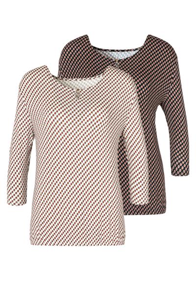 Рубашка с рукавом 3/4 (2 шт. в упаковке), с небольшим вырезом и декоративной пуговицей золотистого цвета на вырезе.