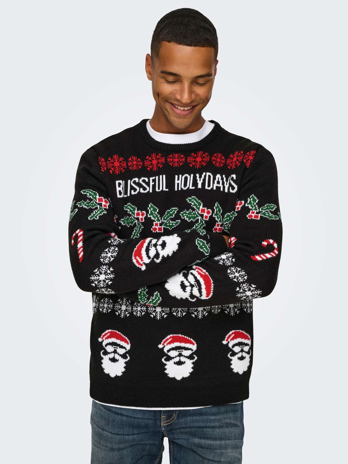 Вязаный свитер ONSXMAS REG 5 ALLOVER CREW KNIT