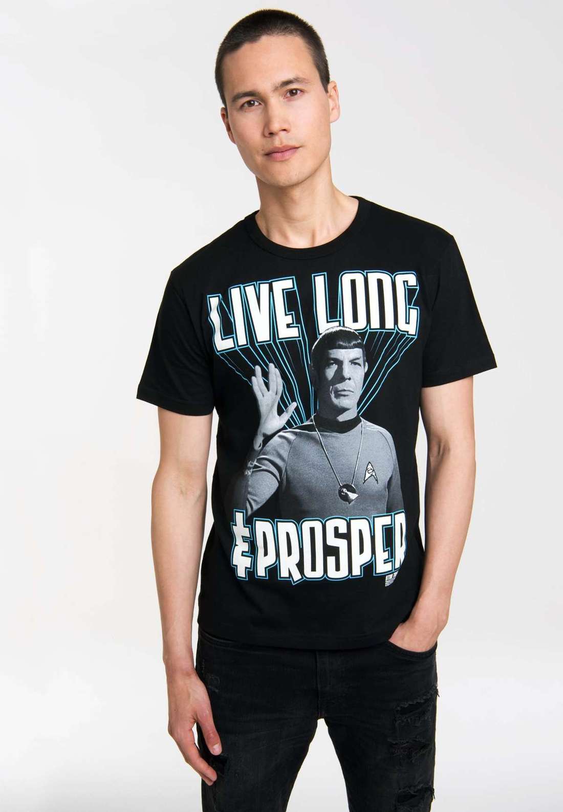 Футболка с крутым принтом спереди Spock – Star Trek – Live Long & Prosper