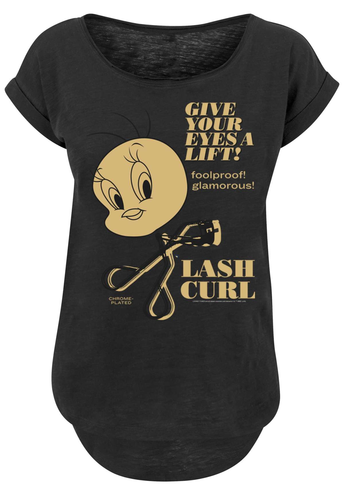 Рубашка с коротким рукавом Damen Tweety Lash Curls with Ladies Long Slub Tee