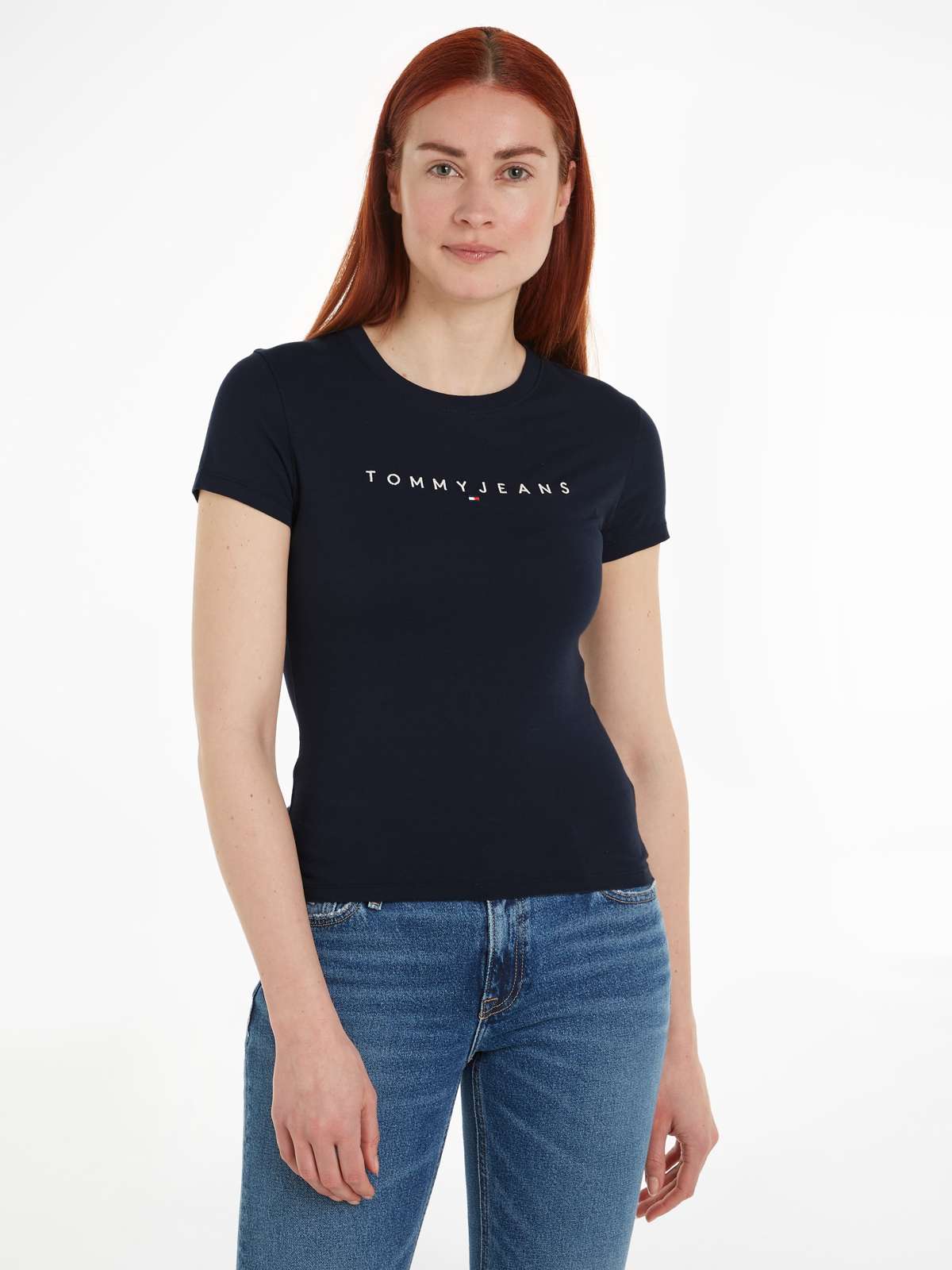 Футболка с вышивкой логотипа Slim Tee Linear Logo Shirt