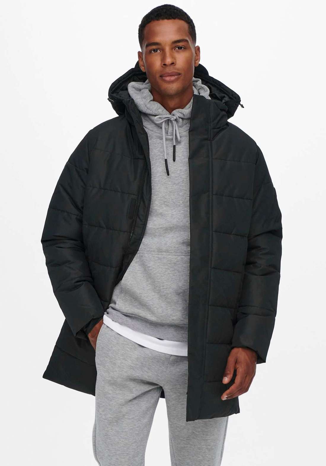 Стеганая куртка с капюшоном ONSCARL LIFE LONG QUILTED COAT NOOS OTW