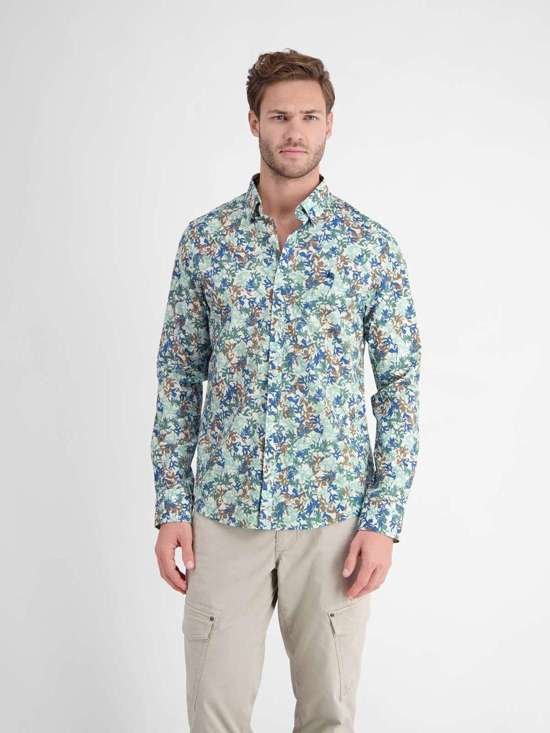 Рубашка с длинным рукавом LERROS Langarmhemd mit floralem Druck
