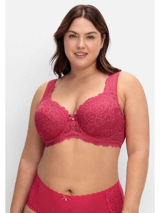 Бюстгальтер на косточках с кружевной вышивкой Große Größen