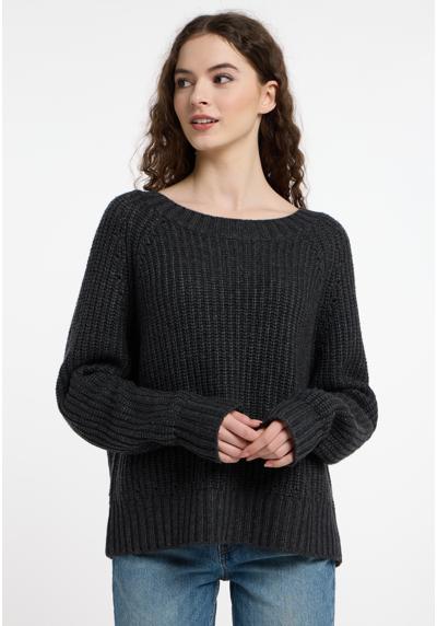 Вязаный свитер с нежными цветными деталями Pullover