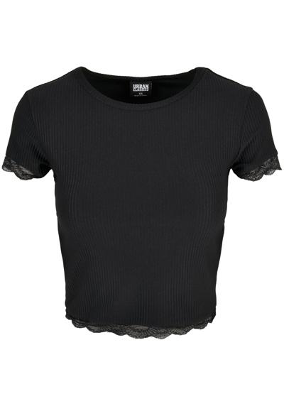 футболка Urban Classics Damen Ladies Cropped Lace Hem Tee