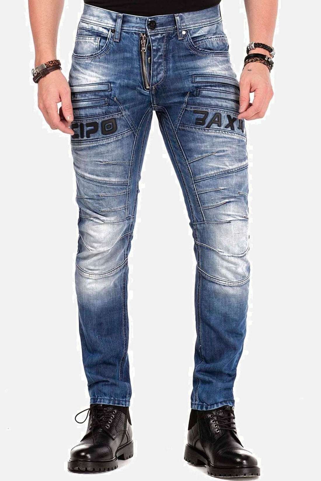 Джинсы узкого кроя с декоративной молнией. Jeans