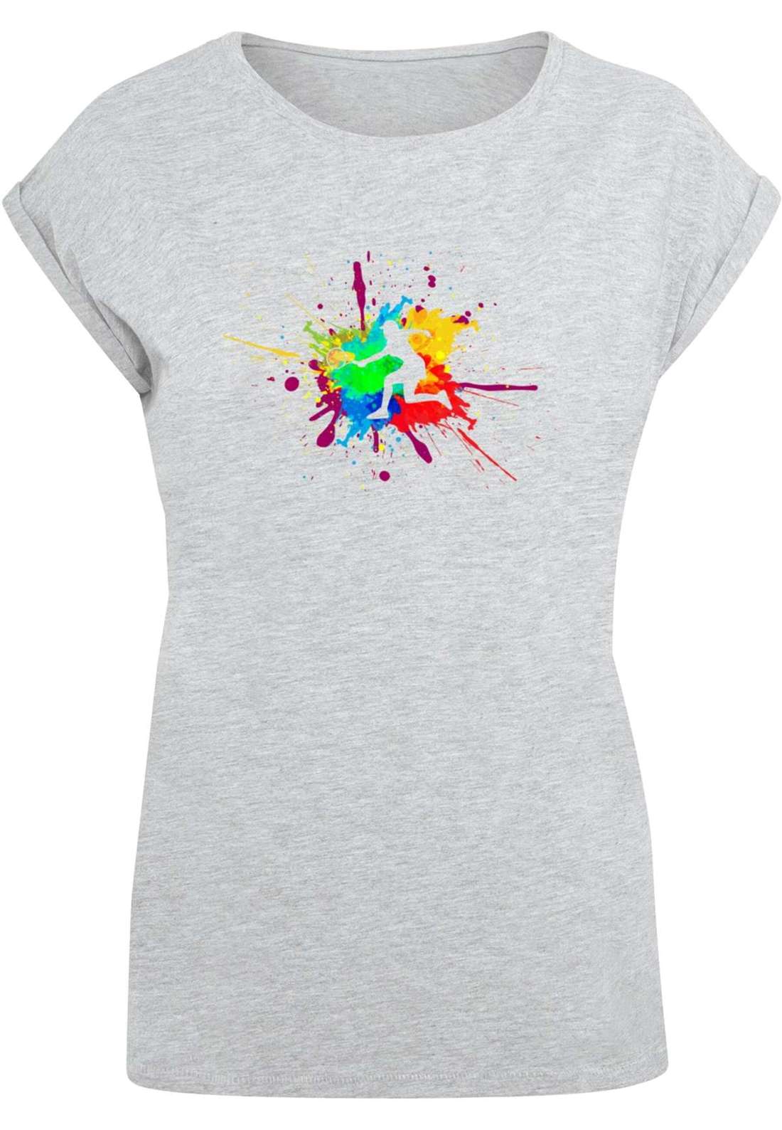 футболка Damen Ladies Color Splash Player Extended Shoulder Tee