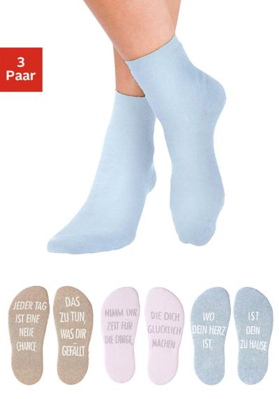 Мягкие носки (комплект, 3 пары) с противоскользящим покрытием в форме поговорки.