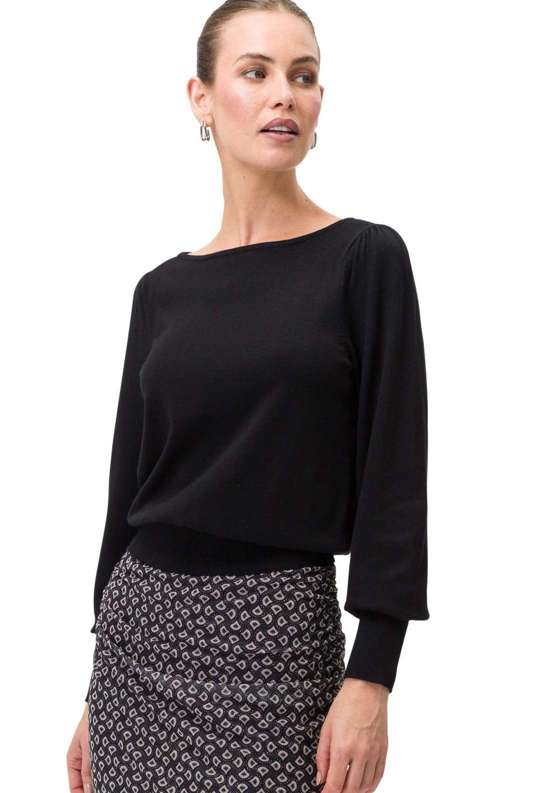 Вязаный свитер zero Pullover mit U-Boot Ausschnitt