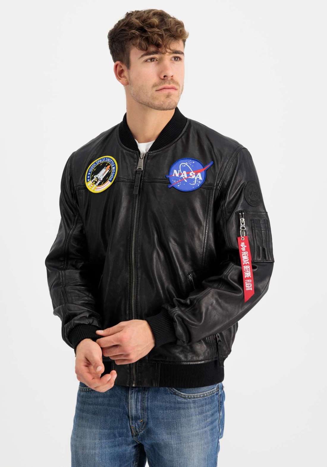 Куртка-бомбер Men - Bomber Jackets MA-1 LW NASA Leather