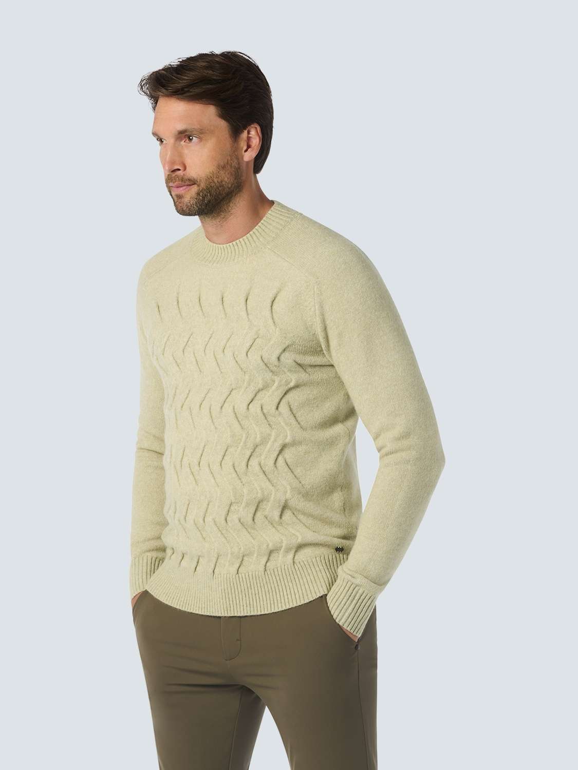 Свитер с круглым вырезом No Excess Jacquard-Pullover mit Wolle