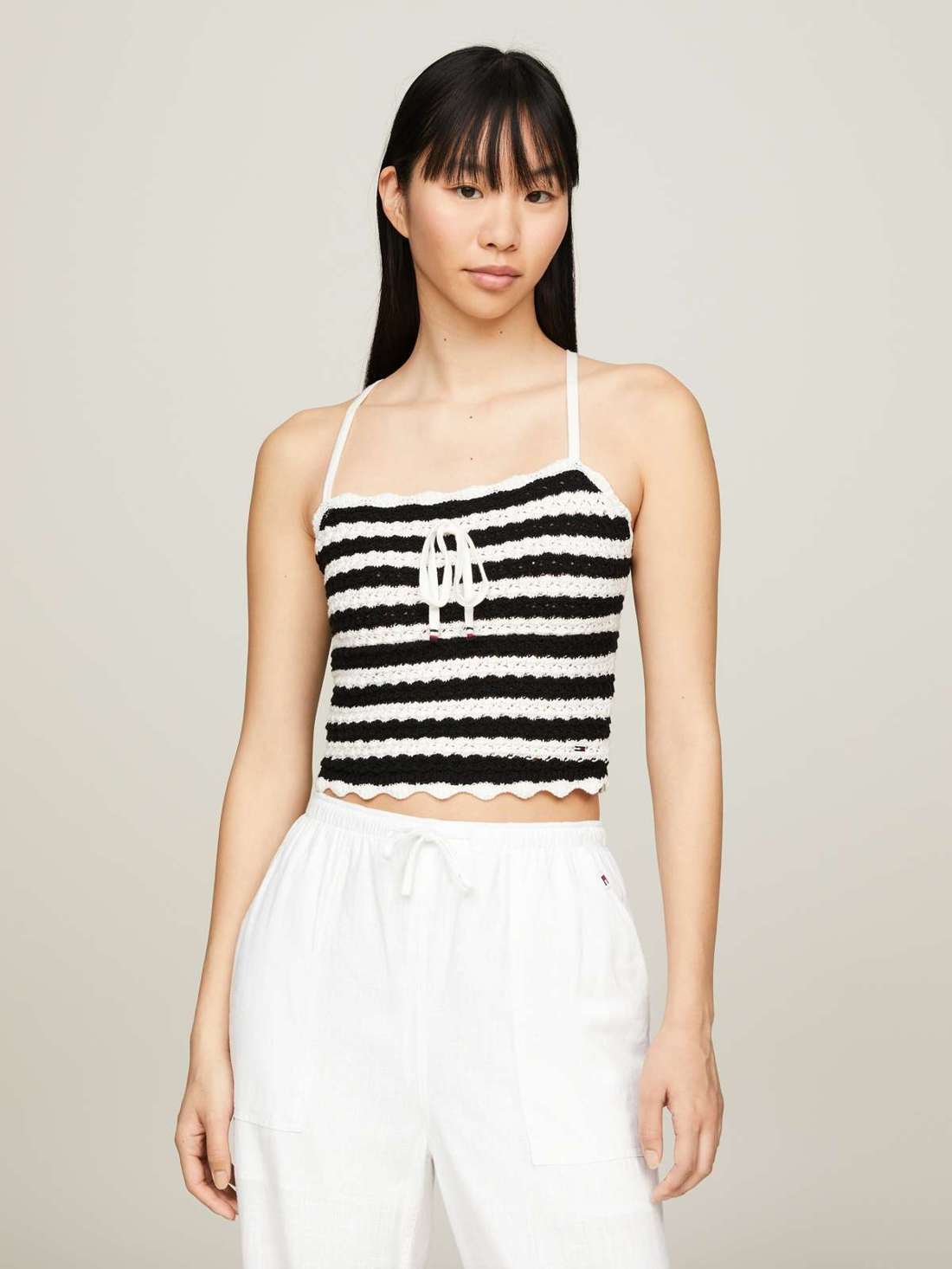 Верх спагетти TJW CROCHET STRIPE TOP