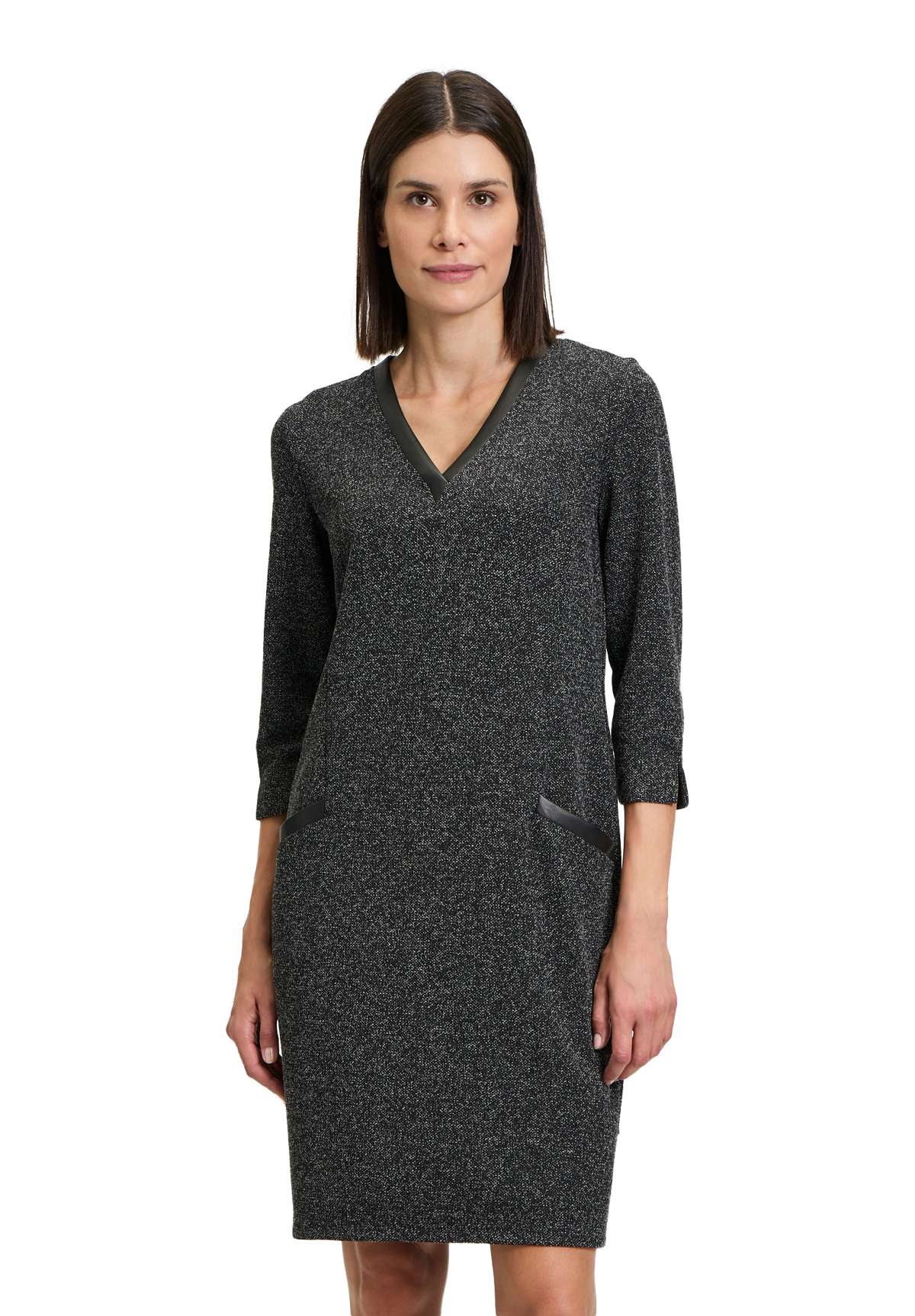 платье А-силуэта Businesskleid mit V-Ausschnitt