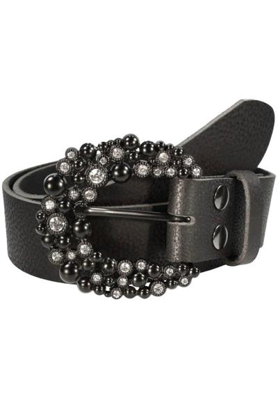 Кожаный ремень со сменной застежкой. Dorn Strass Schwarz
