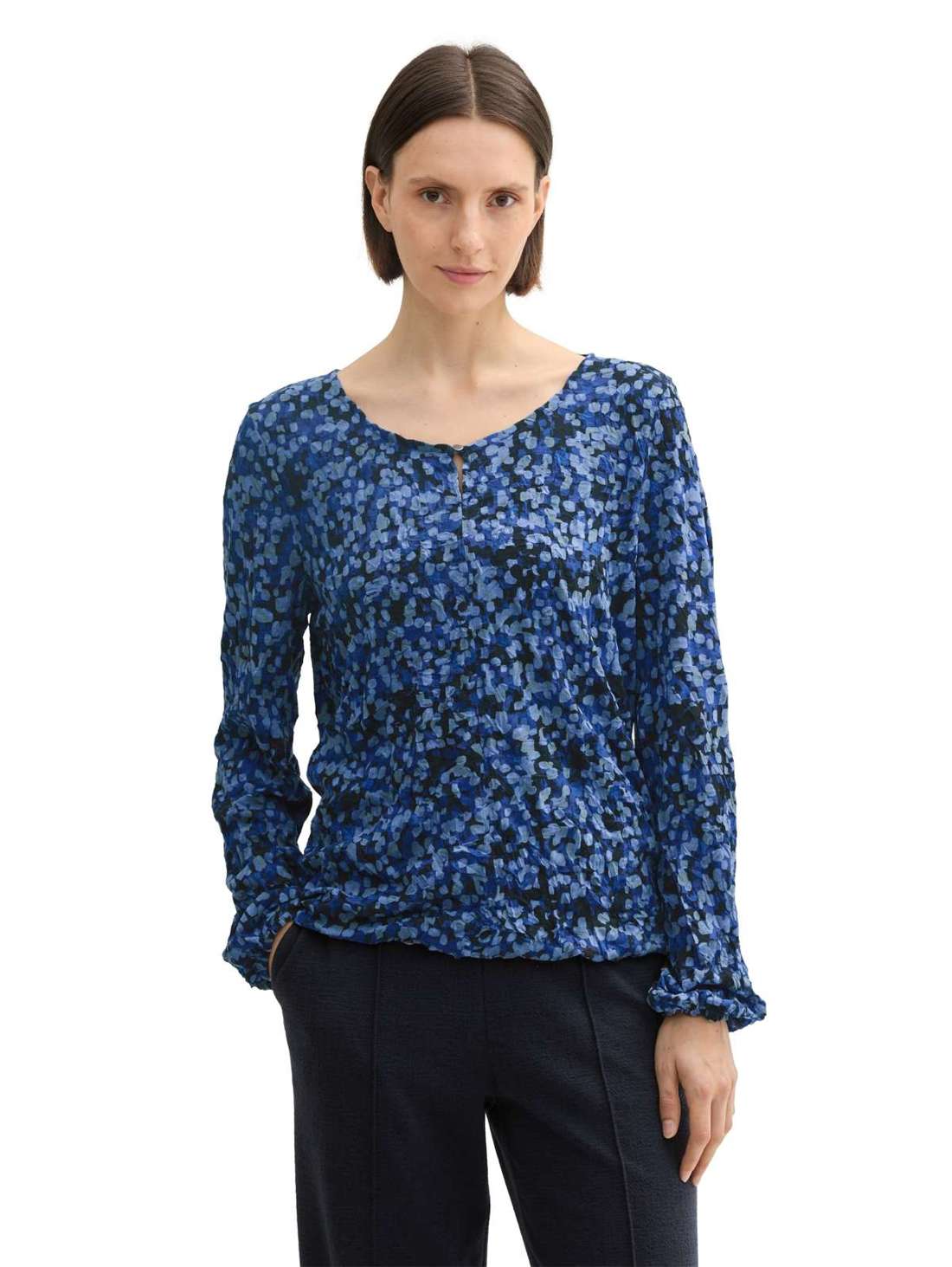 Рубашка с длинными рукавами и мятым эффектом