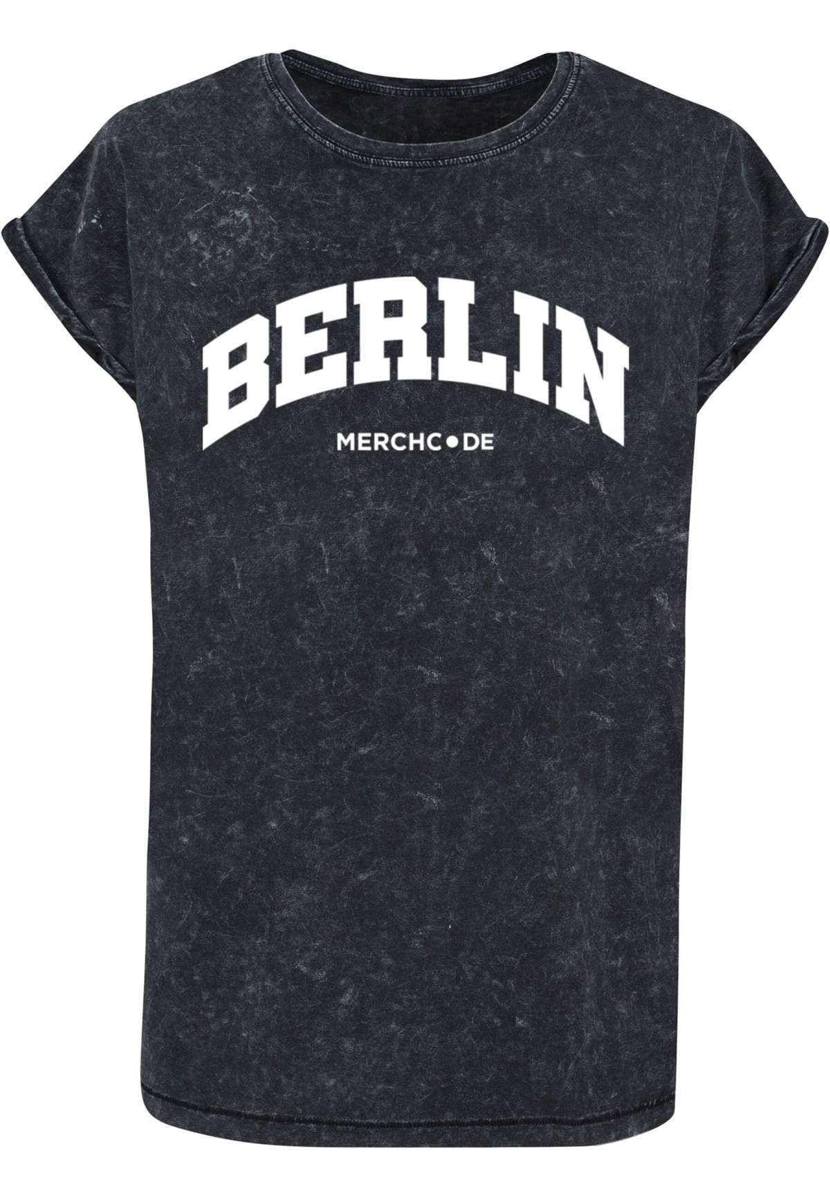 футболка Damen Ladies Berlin Wording - Acid Washed T-Shirt