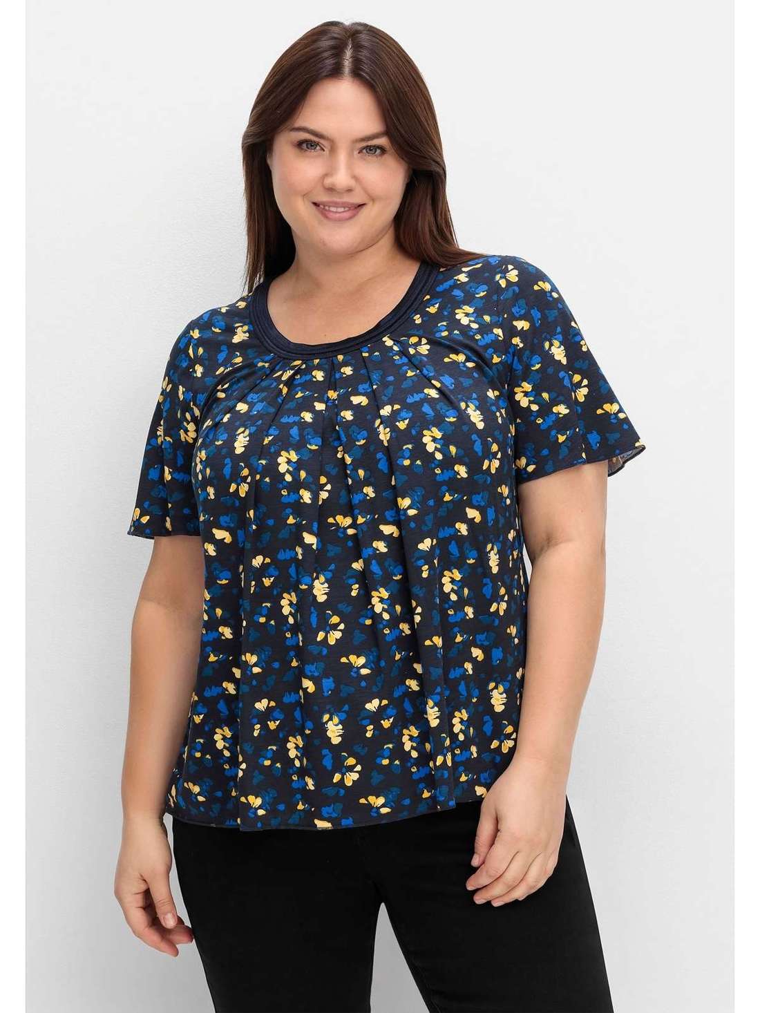 Футболка со складками А-силуэта Große Größen