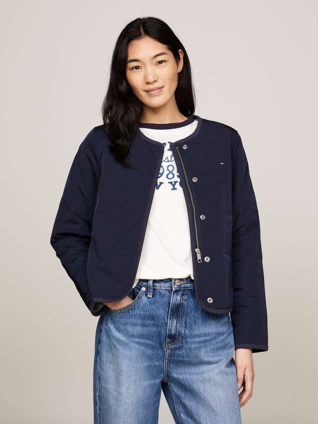 Стеганая куртка с логотипом Tommy Jeans JERSEY LINED JACKET