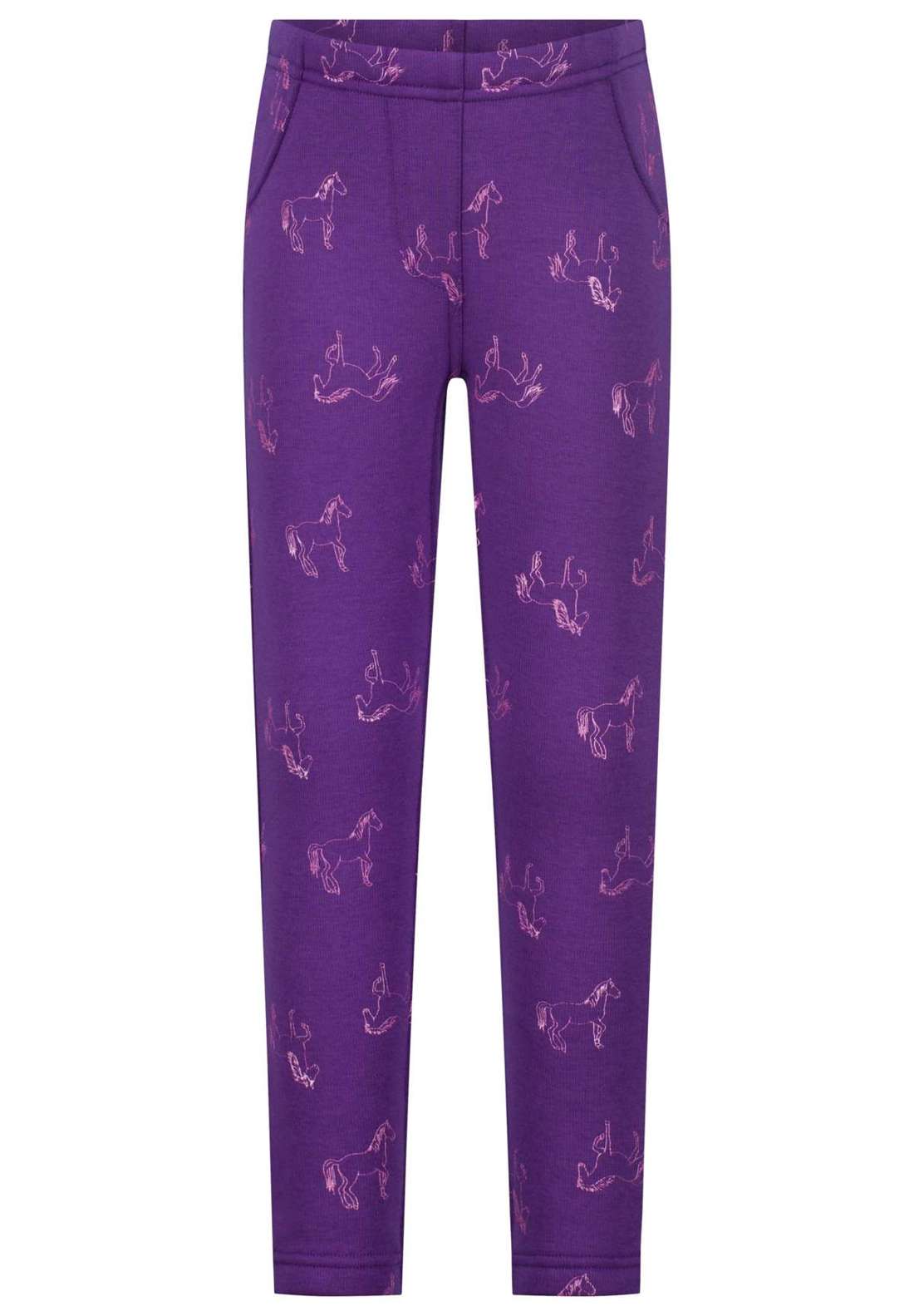 Термолеггинсы с тонким принтом лошади по всей поверхности