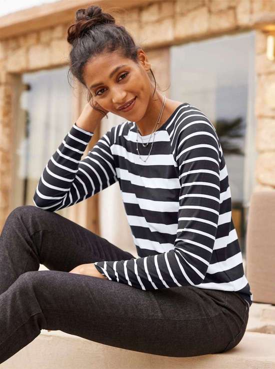 рубашка с круглым вырезом Streifenshirt