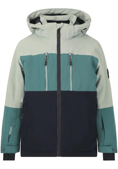 Лыжная куртка в модном цветовом дизайне.