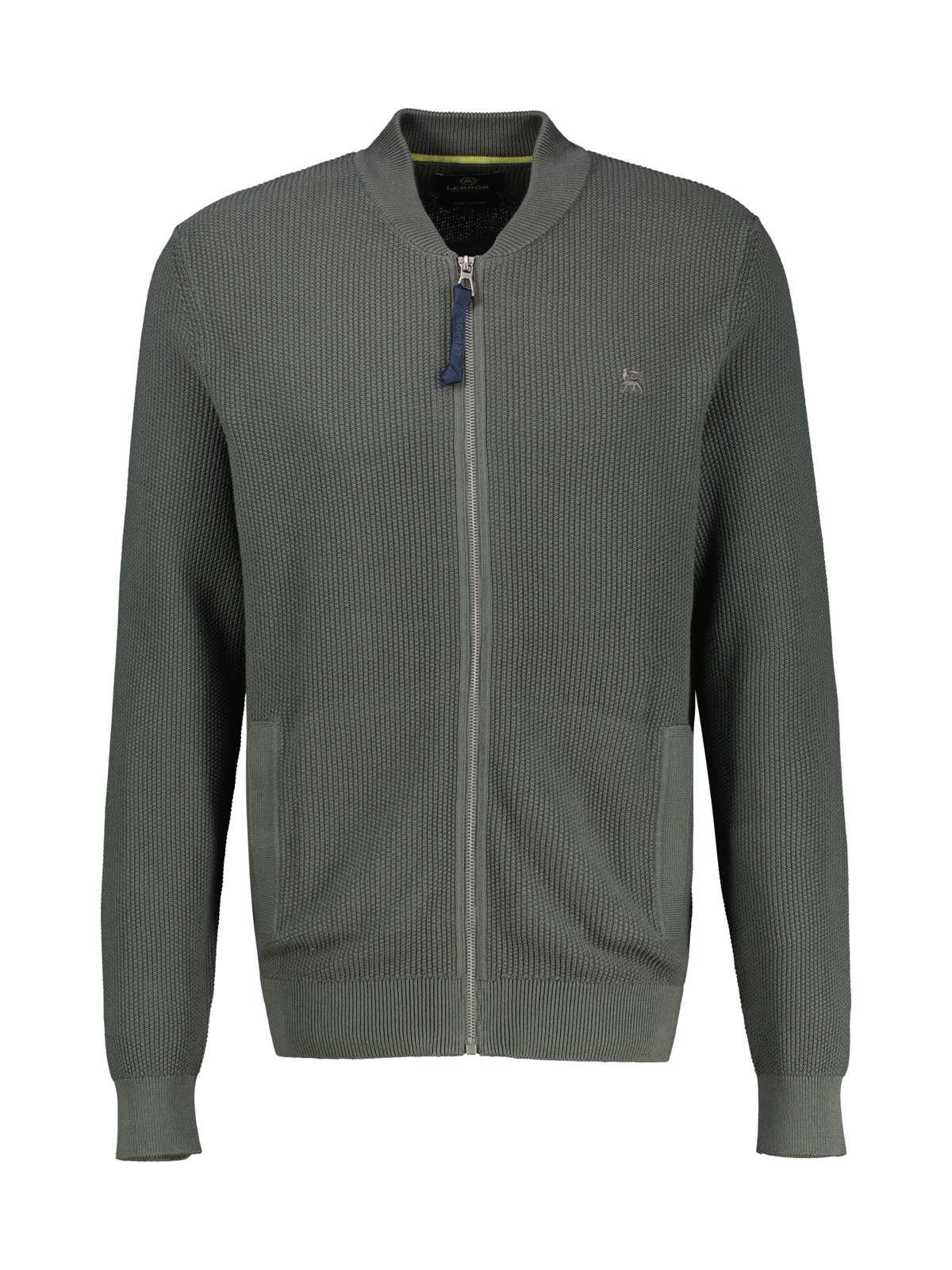 Кардиган LERROS Strickjacke im College-Stil, flachgestrickt