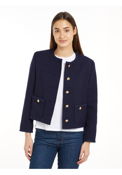 Короткий пиджак TWEED CO MIX CREW NECK JACKET