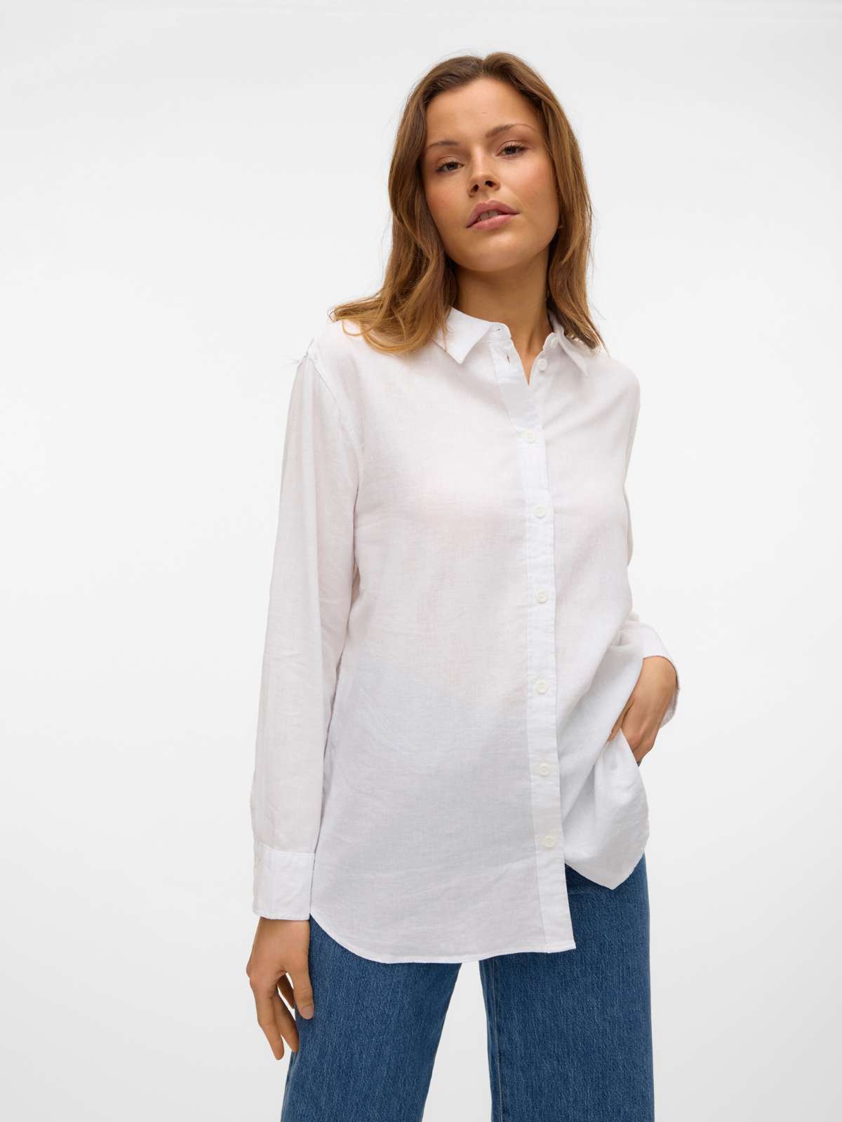 Рубашка-блузка VMLINN LINEN LS SHIRT WVN NOOS