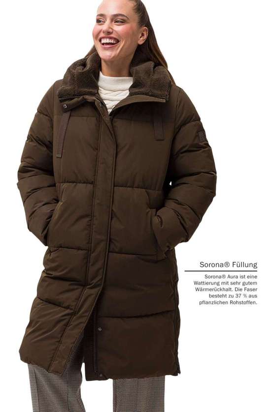 Длинная куртка с капюшоном zero Mantel Webpelzbesatz an der Kapuze