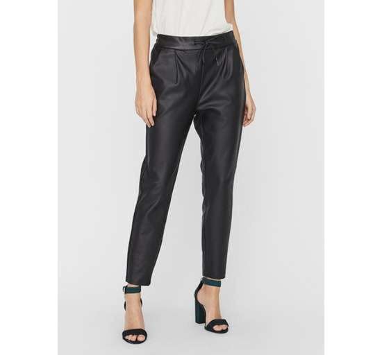 Брюки из искусственной кожи VMEVA MR LOOSE STRING COATED PNT
