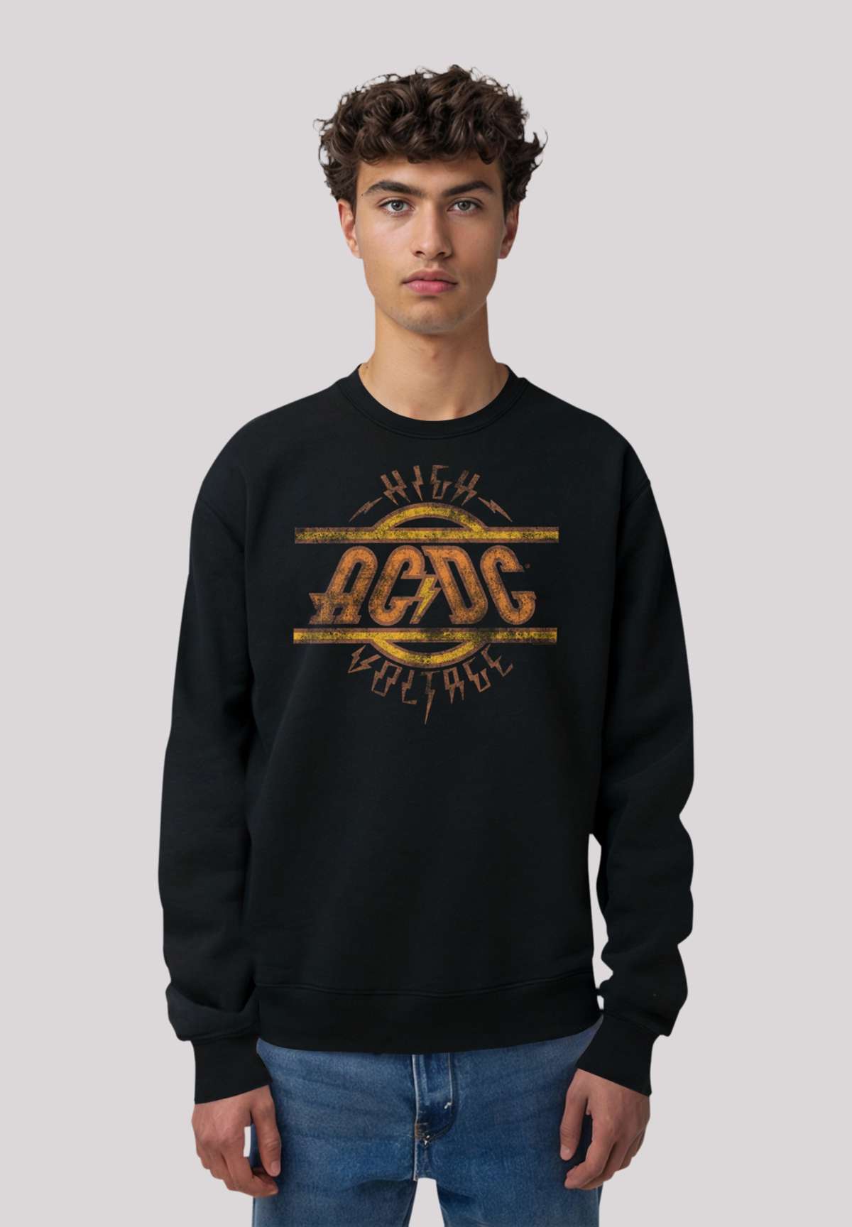 толстовка AC/DC Rock Musik Band High Voltage Logo Distressed