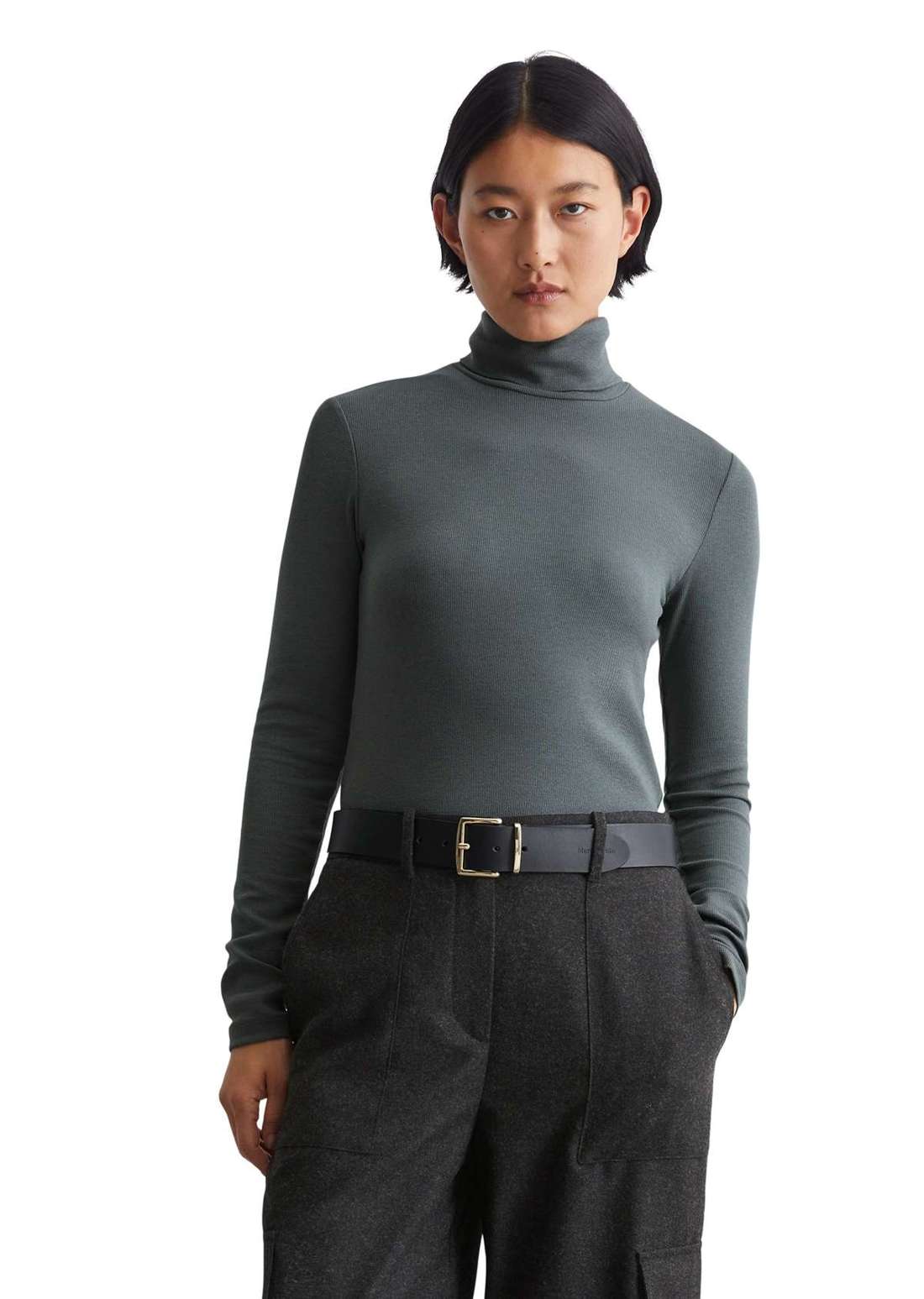 Рубашка с длинным рукавом aus soft geripptem Jersey