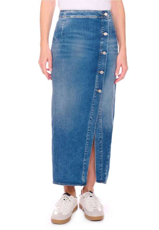 Летняя юбка со стильной планкой на пуговицах. RAPHI