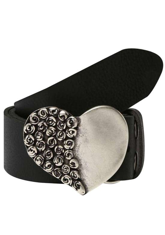 Кожаный ремень Wasserbüffel Schwarz« mit austauschbarer Schließe »Rosenherz Halb
