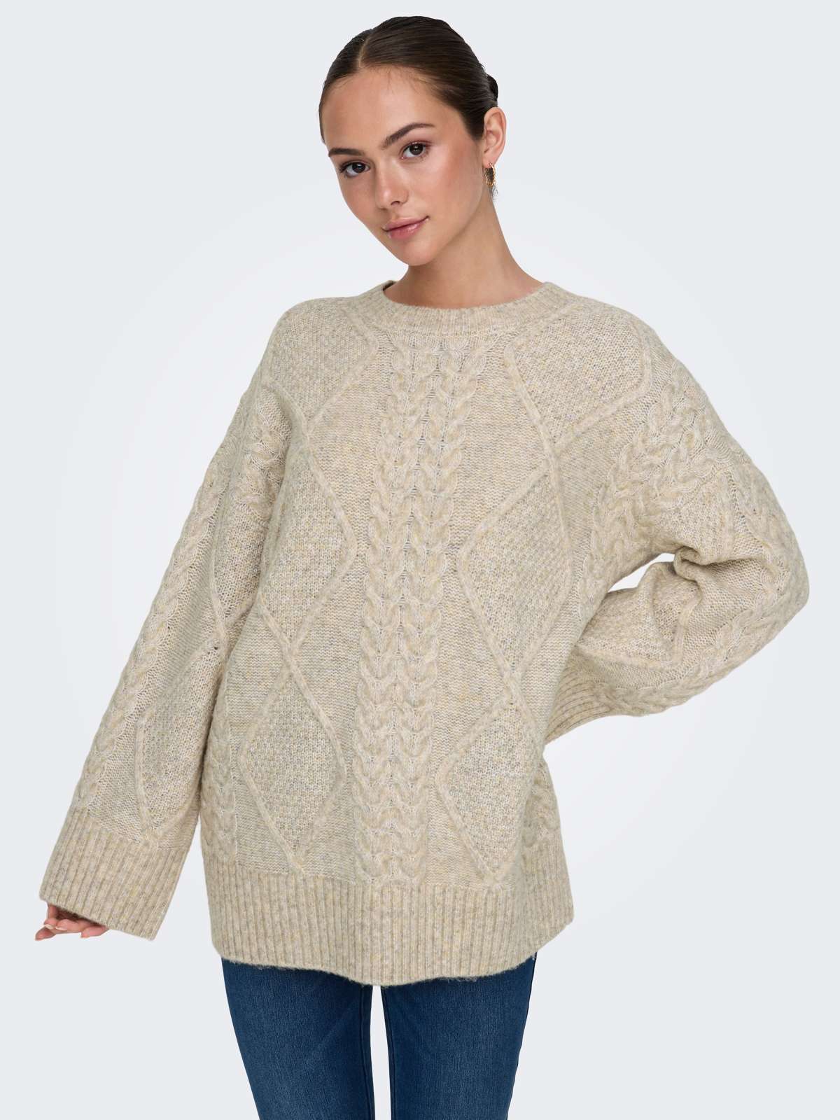 Свитер с круглым вырезом SILJA L/S LONG CABLE PULLOV. KNT NOOS