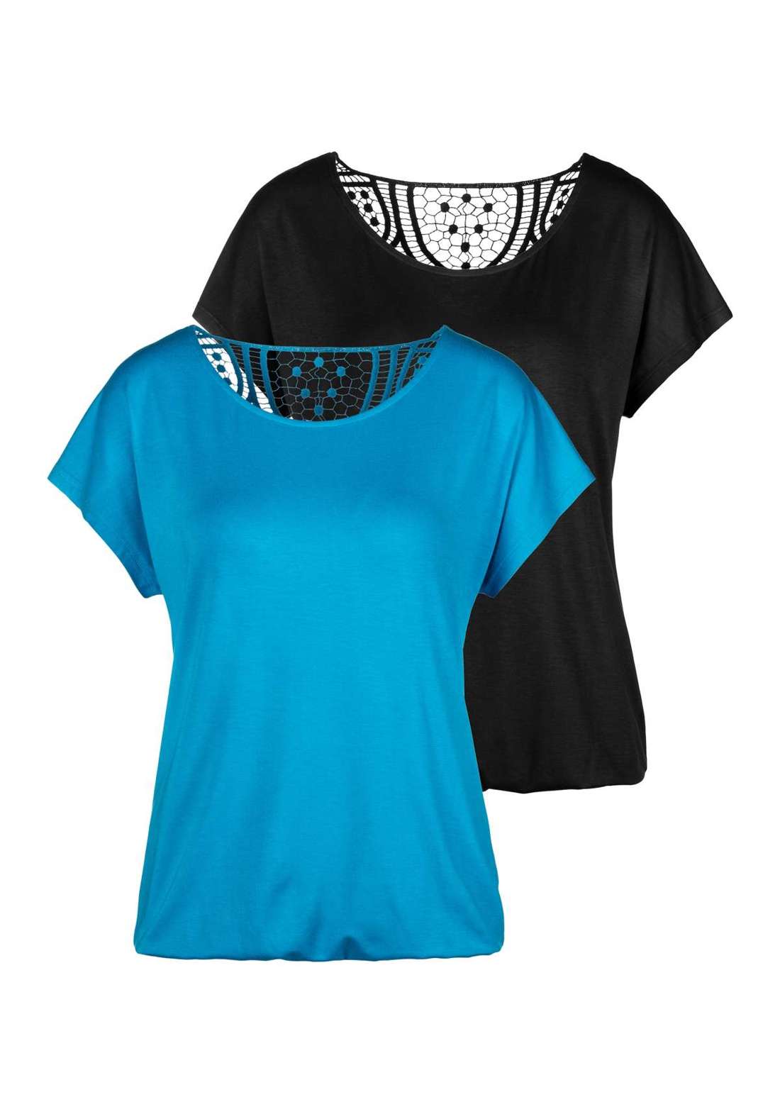 Рубашка с коротким рукавом mit Häkelspitze am Rücken