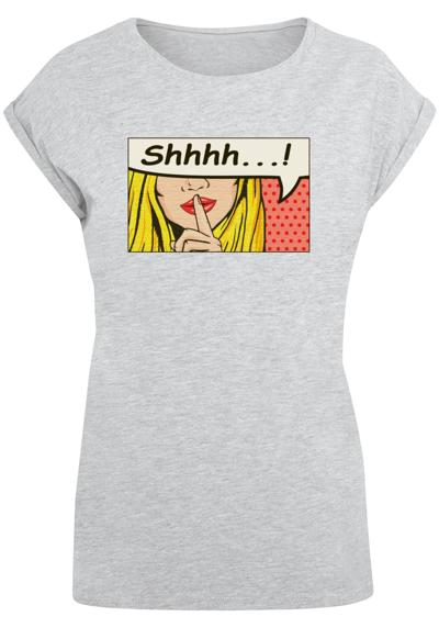 футболка Damen Ladies Silent Sign Comic Extended Shoulder Tee