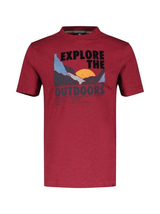 футболка LERROS T-Shirt, unifarben mit Brustprint