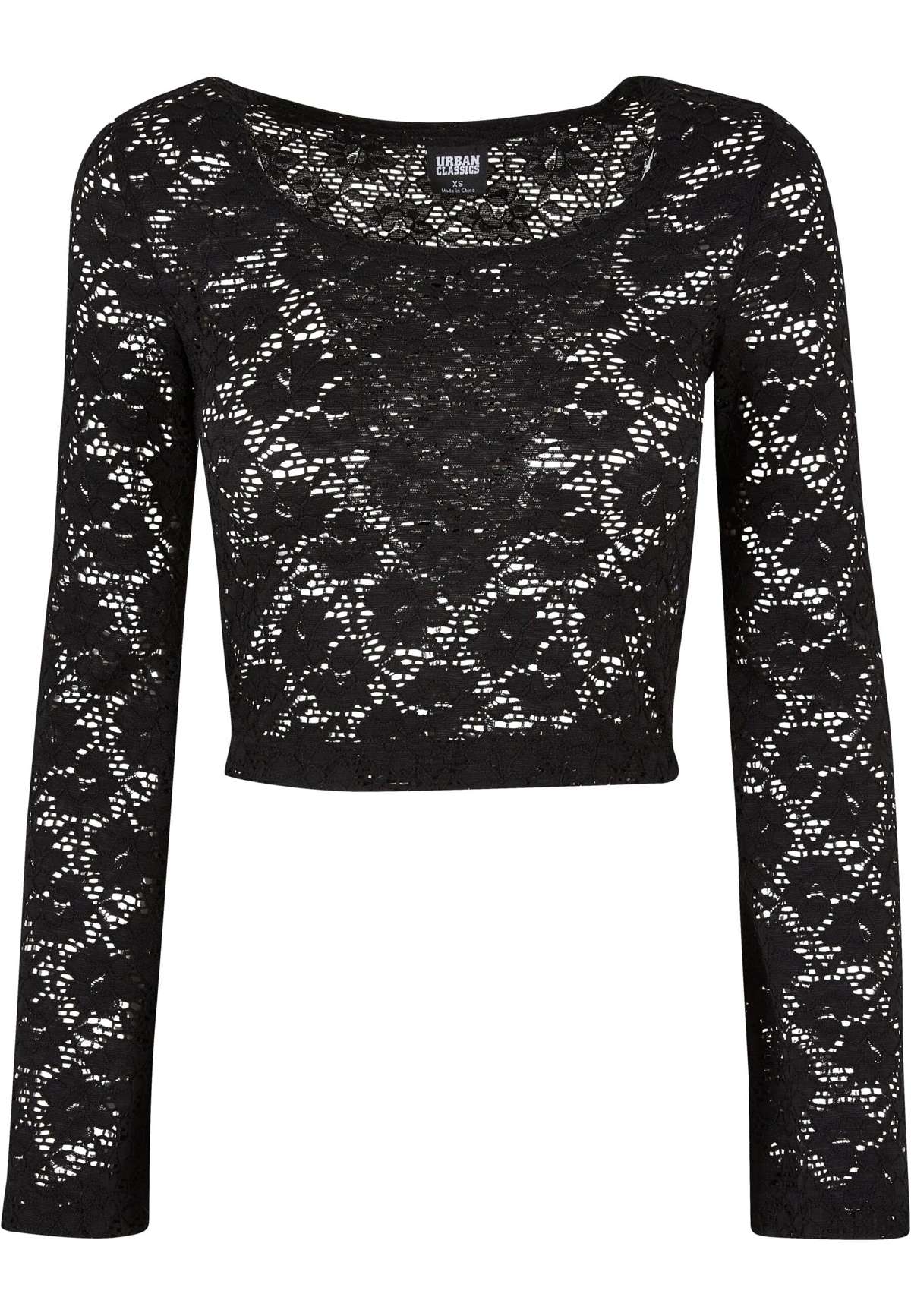 Длинный рукав Urban Classics Damen Ladies Cropped Lace Longsleeve