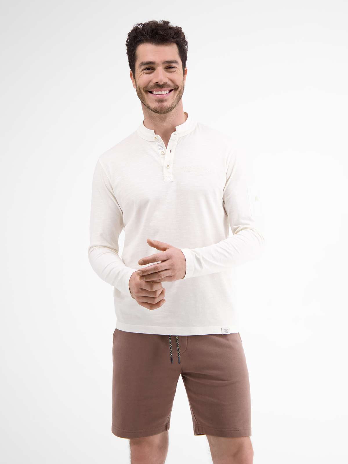 футболка LERROS Longsleeve mit Serafinokragen