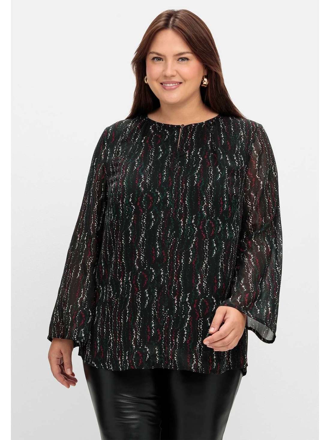 Шифоновая туника с непрозрачным верхом внутри Große Größen