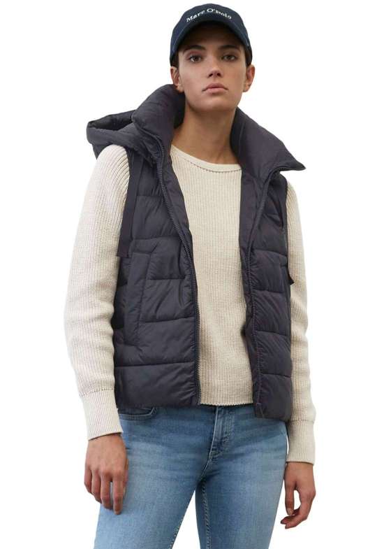 Стеганый жилет со съемным капюшоном