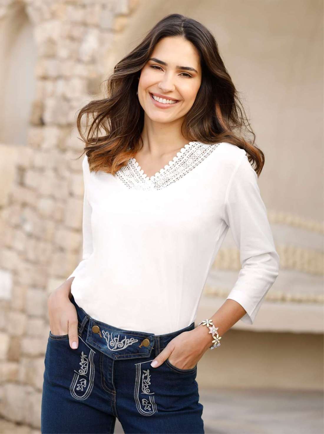 рубашка с рукавом 3/4 Trachtenshirt