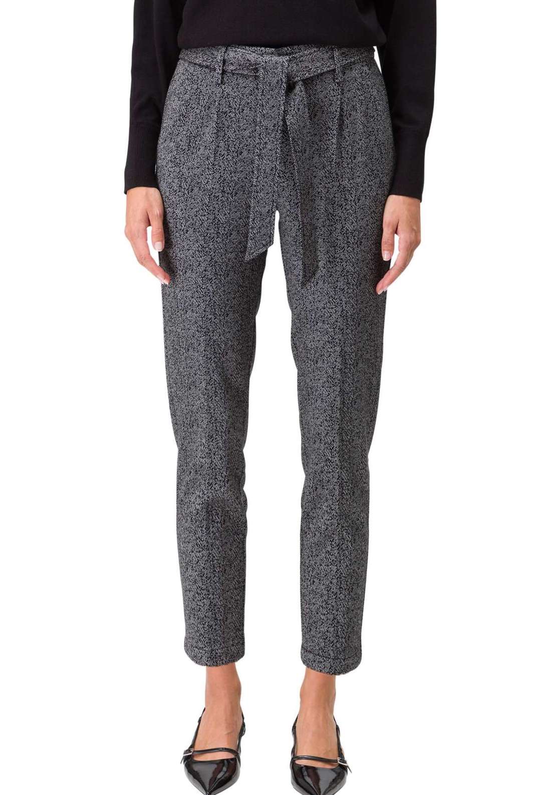 Тканевые брюки zero Stoffhose mit Fischgrätmuster