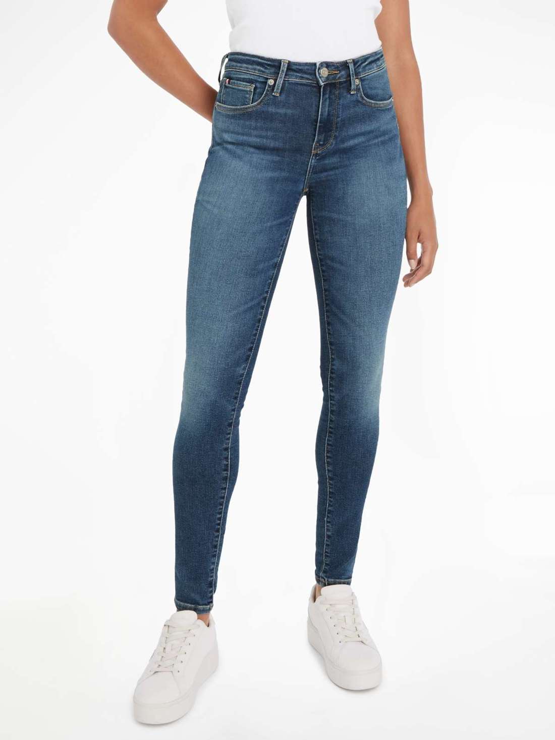 Джинсы скинни с логотипом Tommy Hilfiger COMO SKINNY RW BLACK