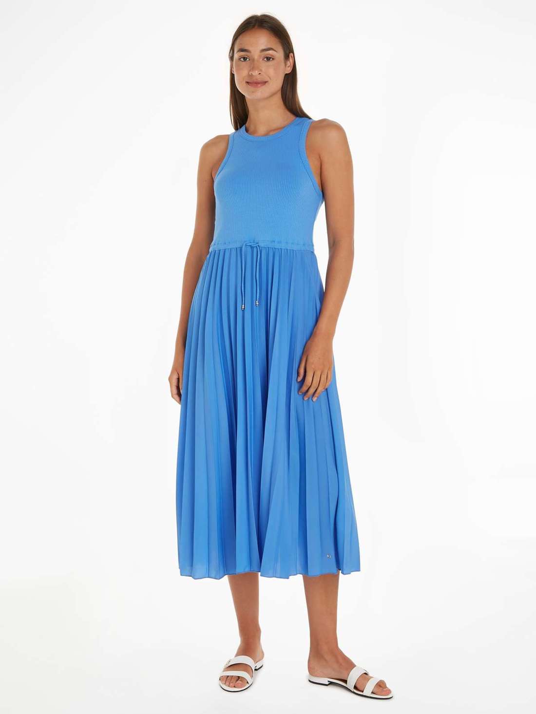 Платье миди с бантом на талии RIB TANK PLEATED DRESS MIDI NS