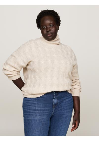 Свитер с высоким воротником больших размеров с вышитым логотипом на... CRV SOFT WOOL C Sweater